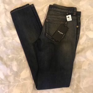 Saint Laurent skinny/straight leg jeans.